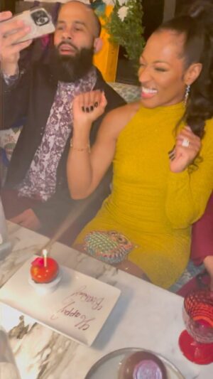 Kron Moore Instagram - Birthday Recap ✨🎉
Enjoy! Thank you #himitsuatlanta @thegardenroomatlanta and everyone who made this evening magical. 💜

👗: @shopwhichbitch 
💇🏾‍♀️: @kimberlythecreatork 
👠: @jeffreycampbell