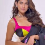 Kubbra Sait Instagram - “Saree-ously, I’m not always this pun-derful… oh wait, yes I am! 😏🌟” Make it a story and a reel and everything in between… Yummy 🤤 So see you AGAIN 🤩 #Saree #Sari #Indian #Sexy #Actor #KubbraSait #Love #Laugh #Happiness #Joy #Pink #Black #Rainbow #Laugh #Cheeky #Smile #Bollywood