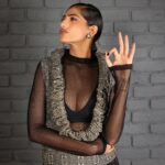 Kubbra Sait Instagram - Spent another day - earned another dollar 💵 This spanking @raw_mango creation styled by @who_wore_what_when is definitively a sexy pick. Hair by @palashipramanik & I’m just in awe by the lips 👄 made on my face by @aashna_shah (Hashtag Uff!)