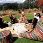 Kylie Bunbury Instagram - Sisters in circle. Honoring the seasons that live within us & outside of us. Recognizing each other’s sacred feminine essence. Walking away with a deeper remembrance that we hold the medicine within us. Celebrating life & holding each other is important. And dancing to Like Glue by Sean Paul will forever be necessary. 💚🍂