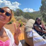 Kylie Bunbury Instagram - Experiencing the fullness of life makes us better artists. It’s a tough season for all members of SAG/AFTRA, WGA and the industry as a whole. As we stand in solidarity and wait for a fair deal.. we’re reminded to connect, to play, to slow down, to recognize the art in nature and to feel into every moment. Thank you for the nourishing time we shared Bash, thank you for the beautiful rhythm of sisterhood. ✨🦌🌈🌸🤍