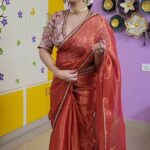 Lahari Arundhati Vishnuvazhala Instagram - 🧡🧡 saree & blouse : @parikinii