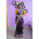 Lahari Arundhati Vishnuvazhala Instagram - Sooo many people msgd me abt this beautiful Saree So Guys I picked this one from @banaras_gallery_hyd Do checkout their page. . Tqq @banaras_gallery_hyd for this Beautiful saree 😍😍😍🥰