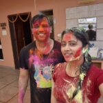 Lahari Arundhati Vishnuvazhala Instagram - @lishan.official 1st holi celebration 😃🥰😍🤩 #baby #babyboy #holi #holifestival @dhiren_manikant