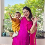 Lahari Arundhati Vishnuvazhala Instagram - Our Ugadi celebration 😍🥰😇 @lishan.official 1st ugadi celebration @dhiren_manikant