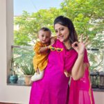 Lahari Arundhati Vishnuvazhala Instagram - Our Ugadi celebration 😍🥰😇 @lishan.official 1st ugadi celebration @dhiren_manikant