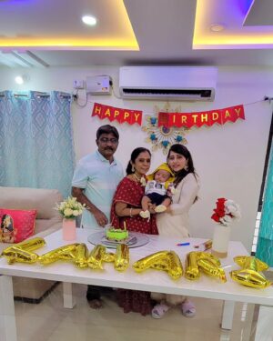 Lahari Arundhati Vishnuvazhala Instagram - ♥️💖🤩My baby 100 days & my bday celebration 😍