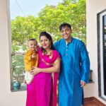 Lahari Arundhati Vishnuvazhala Instagram - Our Ugadi celebration 😍🥰😇 @lishan.official 1st ugadi celebration @dhiren_manikant