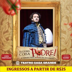 Laila Garin Instagram - TEM QUE VER! E não e a gente que tá falando não, viu, são vocês! Alguma Coisa Podre continua em cartaz no Rio só até 5 de maio e você não pode perder!
 
🚨 Curtíssima temporada!

🎟️ Ingressos a partir de 25 reais!

🎫 Promoção: 50% de desconto nas sessões de quinta e sexta com o cupom PODRE50

#musicalpodre #shakespeare #somethingrotten #broadway #algumacoisapodre #teatromusical  #teatroRJ #showtime #cultura