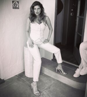 Lake Bell Instagram - Head to toe white leather @asbydf for the summer months? Yeah probably.