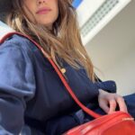 Lake Bell Instagram – Bestie appreciation post❤️red bag & stripe shirt @marlowgoodskate