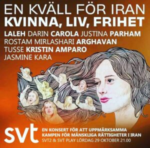 Laleh Pourkarim Instagram - ❤️🤍💚

Ikväll kl 21.00 på svt sänds ett program för kvinna, liv och frihet. Musik av mig och andra fantastiska artister, men framförallt hjärtskärande reportage och inblick i det fruktansvärda… 

Till alla dem många barn som följer mig, det är åldersgräns på programmet och sänds sent av en anledning..