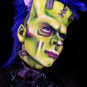Landon Cider Instagram - Social Media Monster-Do it for the ‘gram!
Newest episode drops today where my runway look celebrates the comfort of at-home-drag & only having to dress for what fits in the frame :)
Hair from @ardawigs styled by me (with guidance from @wigzaddy )
Prosthetic forehead & earring sculpted by me.
Wearing my Dragula jewels by @fiercejewels_official