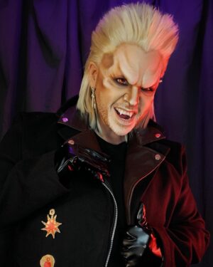 Landon Cider Instagram - How’re those maggots, Michael?
Having so much fun performing my new David from “Lost Boys” cosplay! It’s not a Halloween season if I don’t DESTROY my skin with bald caps & prosthetics 😂🤷‍♂️
.
Hair from @ardawigs using the Morpheus Classic in Titanium blonde
Gaearring by “thekidinside” on Etsy
.
My next post will include a calendar of all the cities I’m heading to for the next couple weeks and I might be near YOU, so keep an eye out!
.
.
#lostboys #80shorror #vampire #dragking #dragqueen #dragula #cosplay #halloween