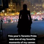 Landon Cider Instagram - Thank you to the hardworking team that made this massive event possible, the crowd who sang every word, and this Dance Team was a dreaaaam!! 🖤🖤🖤 @mrleonblackwood choreographed this after I sent them footage of how I perform this solo and integrated my style (lack of footwork LOADS of armography) flawlessly! It was so fun to perform with these incredible artists! @river_ross_ @krisjgrzella @karinagrzella @samdarius Thank you @pridetoronto !