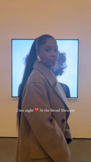 Lanisha Cole Instagram - Date night 🥰❤️ Last night Bee and I attended the opening night for @mickalenethomas “All about Love” exhibition at @thebroadmuseum 🖼️ Hands down my favorite exhibition and experience of the year in any art space ✨ Felt like home, felt like momma’s cooking, felt like me. 
.
Mickalene Thomas is a living legend —last night proved it.  Now that’s how you open a show!✨🤌🏾🖼🎉
.
.
#coleandkuba 
#mickelenethomas 
#thebroad 
#thebroadmuseum 
#openingnight 
#museum 
#artevent