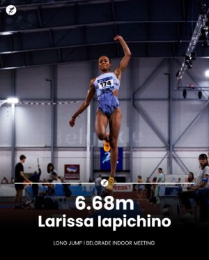 Larissa Iapichino Instagram - Congrats !!🫡🫡🫡🔥

@larissaiapichino 🇮🇹 jumps 6.68m at the Belgrade Indoor Meeting to take a 🥇 to home.

📸 (@julie.fust/ JW team)