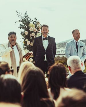 Larissa Rieß Instagram - Dreamwedding of @stefandabruck and @veroni 🤍
Of course I was crying almost all the time 🥹
📷 by @lassemueffelmann 

#wedding #ibiza #pregnancy #pregnant #pregnantwedding #pregnantstyle