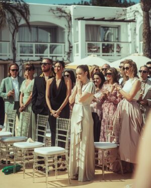 Larissa Rieß Instagram - Dreamwedding of @stefandabruck and @veroni 🤍
Of course I was crying almost all the time 🥹
📷 by @lassemueffelmann 

#wedding #ibiza #pregnancy #pregnant #pregnantwedding #pregnantstyle