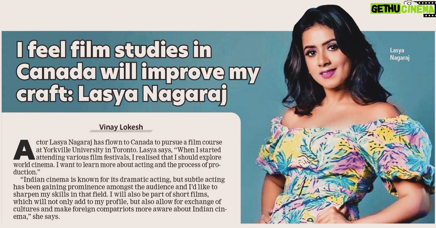 Lasya Nagaraj Instagram - Thanks π«Άπ» @toimovies @toi_plus @chennaitimestoi And thanks Vinay π