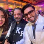 Lasya Nagaraj Instagram - I had a brief quick talk with Kamal sir and I cherish every tiniest of the second in that. I was trembling, I wanted to talk so much but words doesn’t flow, everything around me silenced out and I felt no people around me. During that brief moment, it was just me and Ulaganayagan @ikamalhaasan sir. I touched his feet and I just wanted to stay there, right there, touching, not wanting to get up. The ultimate fan moment has finally happened now. Uffff!! It’s a lifetime experience, I could feel my heartbeat, I could feel life!! And Ranveer, my sweetest and yet another most talented man, he comforted me and took a picture for me with sir. What a darling, what a darling ❤️❤️ @ranveersingh Blessed 🥲