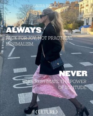 Laura Bailey Instagram - No rules really.

But still- Some RULES TO LIVE BY~
& a few of my favourite things. 

in conversation with @culturedmag - 
on travel & tennis & uniforms & friendship,
& the experiment of rest & balance. 

🤍