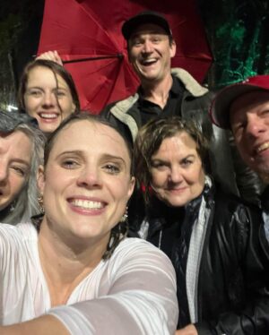 Laura Slade Wiggins Instagram - Who knew that these would be the best days? I’m so blessed to have an amazing family and friends. Thank you to everyone that came out to Clemmie’s tea party. Thank you to my cousin @joanmcgeelee for arranging a trip to see the Christmas lights even though the weather had other plans…and thank you to my husband and smol child for putting these stupid pjs on. It’s our last Christmas as a family of 3! And it was Clemmie’s first Santa experience. He came through with all the good stuff. I hope everyone has had some peace and little fun whether you are celebrating Christmas, Hanukkah, Kwanza, Diwali, or the flying spaghetti god! I’m glad we are all here on Earth together. Praying for peace in 2024 and blessings to you all! #happyholidays #merrychristmas🎄