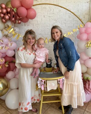 Laura Slade Wiggins Instagram - Thank you so much to everyone that came out to celebrate my baby’s first birthday! I can’t believe it’s almost been a year since she joined us. Thanks to Aunt Omi @joanmcgeelee for this fabulous balloon arch! If you are in the south Atlanta area and need to make the party a little fancier, then you should dm her. @social_scenery Next up, it’ll be time to celebrate her next arrival into the family!
