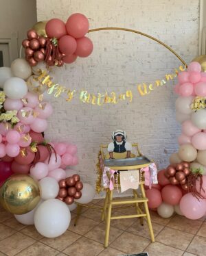 Laura Slade Wiggins Instagram - Thank you so much to everyone that came out to celebrate my baby’s first birthday! I can’t believe it’s almost been a year since she joined us. Thanks to Aunt Omi @joanmcgeelee for this fabulous balloon arch! If you are in the south Atlanta area and need to make the party a little fancier, then you should dm her. @social_scenery Next up, it’ll be time to celebrate her next arrival into the family!