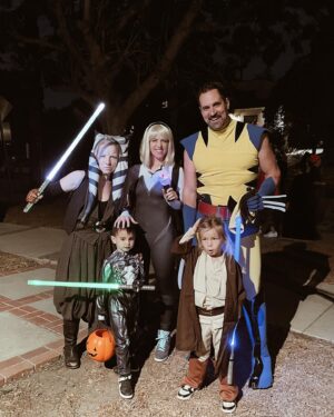 Laura Bailey Instagram - Spider Gwen and Wolverine had symbiote. Also my bloodstream is now 80% sugar. 
Thank you to my bestie, Ahsoka (@pamelajoybaker) for the pics!