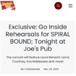 Laura Benanti Instagram - Tonight we debut a new all-fem song cycle, ”Spiral Bound”, by @mirandaferriss at Joe’s Pub and we could not be more excited to present this show to you. It is rare to be in a room entirely compromised of women. The most talented, generous, fem identifying cast and team! It has been such a joyful and fulfilling experience to collaborate with a dearest friend (and fellow mom!) on such a beautiful piece of work. It’s been an honor to watch her create this original score about the beauty, complexity, strength and fragility of the female spirit. Endless thank yous to the following people who are making tonight possible: @livevamaria @eleriward @lornaacourtney @andrea.cesyl  @therealkuhoo @cherryeisfuerzaj @maria_wirries @madisonwechsler @joespub @maesteamusicorg @openstageproject @emilymaltby @sujinkimramsey @gabbyveciana @rosa_avila_drums @metoohey @yoonahohmusic @yairevnine @edelman_richard @shiannrose @jannagrahamerz @mikiabraham_ We can’t wait to share more of “Spiral Bound” with you. Click the link in my bio for a sneak peek inside rehearsals with Broadway World!