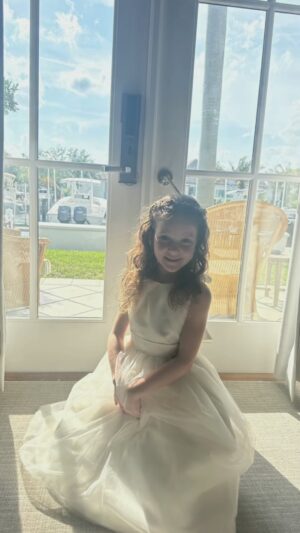 Laura Benanti Instagram - Uncle @nickypumpkin and Aunt @chlohair had an epic wedding weekend AND Ella got to fulfill her lifelong dream of going to Disney World. Thank you @DisneyParks/@WaltDisneyWorld for the absolutely magical and unforgettable family memories and for making Ella feel like “maybe she’s not too old to wear princess dresses after all”. 😭 💫 🪄#WaltDisneyWorld