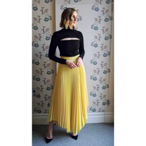 Laura Carmichael Instagram - @thespanishprincessstarz press day wearing @awake_mode Styling @rebeccacorbinmurray. Hair & MU @bjornkrischker 💛💛💛