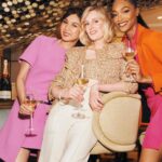 Laura Carmichael Instagram – A glass of champagne with gorgeous pals at the new @moetchandon bar at Harrods, underneath a starry chandelier of dreams #MoetChampagneBar