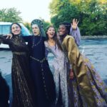 Laura Carmichael Instagram - Reposting @nadia.parkes gorgeous, happy pics 💜 we had a lovely time making @thespanishprincessstarz can you tell? Love these women so much! So proud to be part of the wonderful team, cast & crew who made this show. Congratulations to the brilliant @emmafrostlondon & #matthewgraham so excited for series 2! @thespanishprincessstarz finale available now on @starz