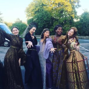 Laura Carmichael Instagram - Reposting @nadia.parkes gorgeous, happy pics 💜 we had a lovely time making @thespanishprincessstarz can you tell? Love these women so much! So proud to be part of the wonderful team, cast & crew who made this show. Congratulations to the brilliant @emmafrostlondon & #matthewgraham so excited for series 2! @thespanishprincessstarz finale available now on @starz