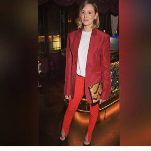 Laura Carmichael Instagram - Thank you #EERisingStar #EEBaftas for such a fun night! Gonna be thinking about the VB red suit for a long time! Thank you @rebeccacorbinmurray xx