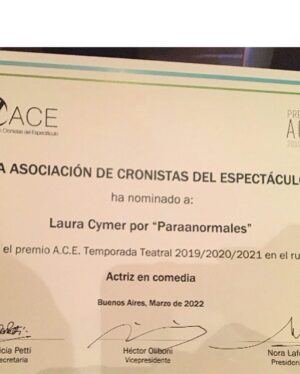 Laura Cymer Instagram - Gracias @premiosace por esta nominación 🙌🏻🎭♥️!!! FELIZ ES POCO !!!
•
- Actriz de comedia - “paranormales” .
.
Obra de @danielveronese.teatro y @matiasdelfe y producción de @sebastian.blutrach ✨.
.
Popurrí de una noche hermosa! Y que viva el teatro loco!!!!
1- 🌈
2- Recibiendo diploma con mis compañeras de terna : mujeres que admiro tanto !!!
3- 🎭
4 - con compa de obra y terna 💜 #PaolaBarrientos
5- Trío de churris !
6 - El llamado.
7 - Muy Turist con Diploma!
8 - “ Nu y Eve “
9 - Nos pisa el bondi!!!
10 - Fin de fiesta con mi hna @paula_carruega ❤️‍🔥