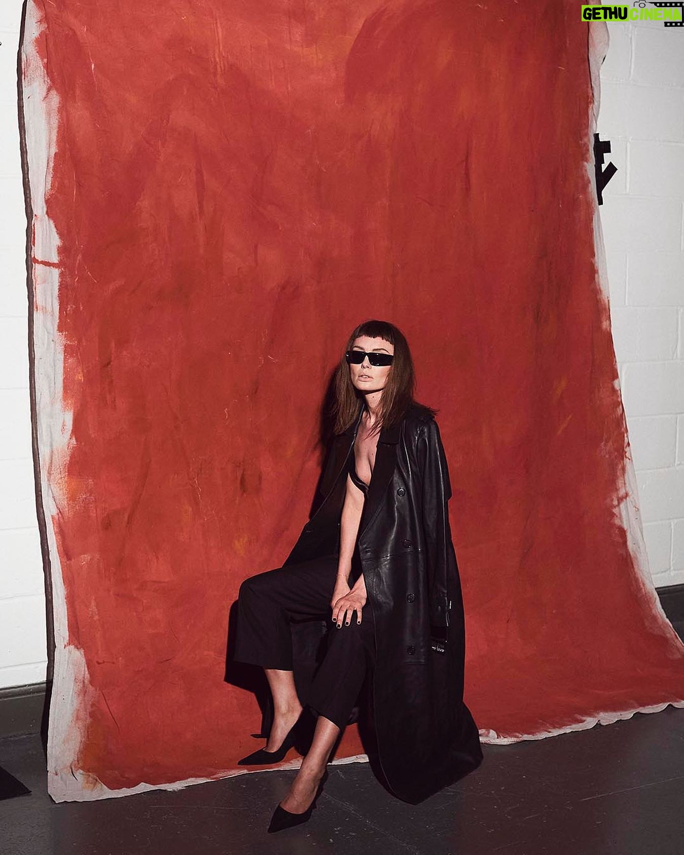 Laura Haddock Instagram - Sunglasses for the hayfever win @amazingmagazine 🖤 Photographer: @paulfarrellphotography Stylist: @aimeecroysdill Hair: @halleybrisker Makeup: @sarahillmakeup Publicist: @publiceyecomms Trench - @mackage Sunglasses - @prada