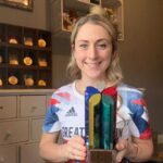 Laura Kenny Instagram - Thanks Toyota! This Tokyo trophy can keep the lucky maneki-neko you gave me company on my Olympics wall 🇬🇧🇧🇷🇯🇵 @toyotauk @toyota.europe 🌸