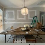 Laura Lentz Instagram - before and after...the first pic is from when we looked at the house. it’s amazing what a little paint and lighting can do to a room!! waiting for new chairs...and i need art! #interiordesign #idistudent #interiordecorating #benjaminmoore #etsy #restorationhardware #arka