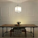 Laura Lentz Instagram - before and after...the first pic is from when we looked at the house. it’s amazing what a little paint and lighting can do to a room!! waiting for new chairs...and i need art! #interiordesign #idistudent #interiordecorating #benjaminmoore #etsy #restorationhardware #arka