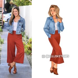 Laura Price Instagram - I drew this #ootd with #AdobeFresco! I filmed the whole drawing process over on my YouTube channel - linked in my bio, go check it out! A huge thank you to @Adobe for sponsoring the video! #AdobePartner (more of my outfits over on my account @itslulubee)!