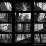 Laura Price Instagram - Thumbnails for another #Twilight visual development piece! This scene is from #newmoon after Edward leaves Bella- she feels numb and wanders through the forest in Edward’s direction, knowing it‘s useless: “If I stopped looking for him, it was over.” I took @okeefe_artist‘s course on @learnsquared and I’m following his format for sequence illustration! Next I’ll rough in colors on a few of these, before choosing one for the final piece. #visdev #visualdevelopment