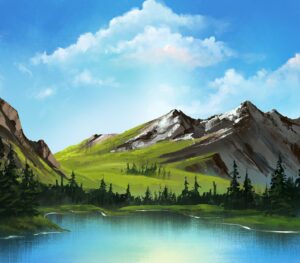 Laura Price Instagram - as requested, I followed another Bob Ross tutorial! I filmed the whole thing, go check it out on my youtube channel (youtube.com/lulusketches)!