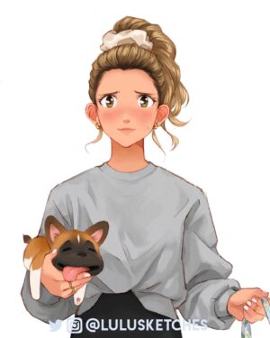 Laura Price Instagram - my daily work from home attire #ootd starring my pups Mabel and Huxley! you can watch the full drawing   painting process over on my youtube channel! youtube.com/lulusketches (link in bio). drawn on my ipad on the app #procreate