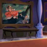Laura Price Instagram - a background I painted for #tangledtheseries! I was excited to collaborate with one of my besties @amandajollylines on this one! Amanda designed the painting on the wall- it was super fun to painting her characters 😍 background layout by ANOTHER wonderful Amanda @amandaliart!