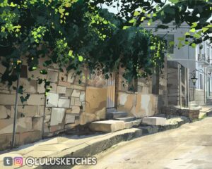 Laura Price Instagram - #environmentpainting #landscapepainting ☀️ you can watch me draw   paint this environment on my youtube channel! link in my bio!
www.youtube.com/lulusketches