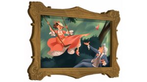 Laura Price Instagram - a background I painted for #tangledtheseries! I was excited to collaborate with one of my besties @amandajollylines on this one! Amanda designed the painting on the wall- it was super fun to painting her characters 😍 background layout by ANOTHER wonderful Amanda @amandaliart!