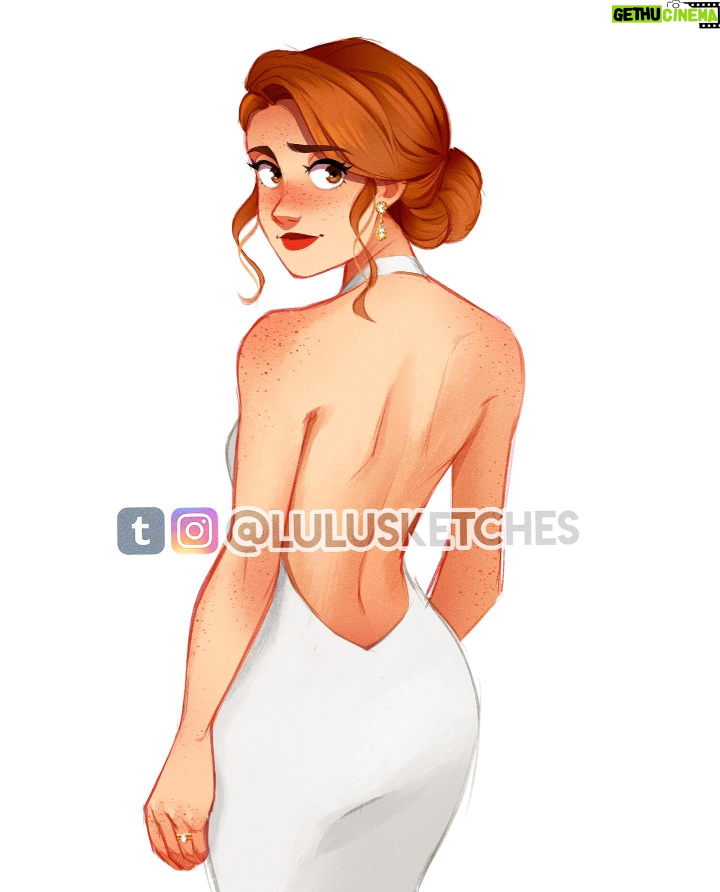 Laura Price - 14.4K Likes - Ginny Weasley in her wedding dress, looking at Harry 😉⚡️ This is a redraw of a really old drawing I made (⬅️ swipe to see)! The ENTIRE speedpaint is on my youtube channel, link in my profile ✨
